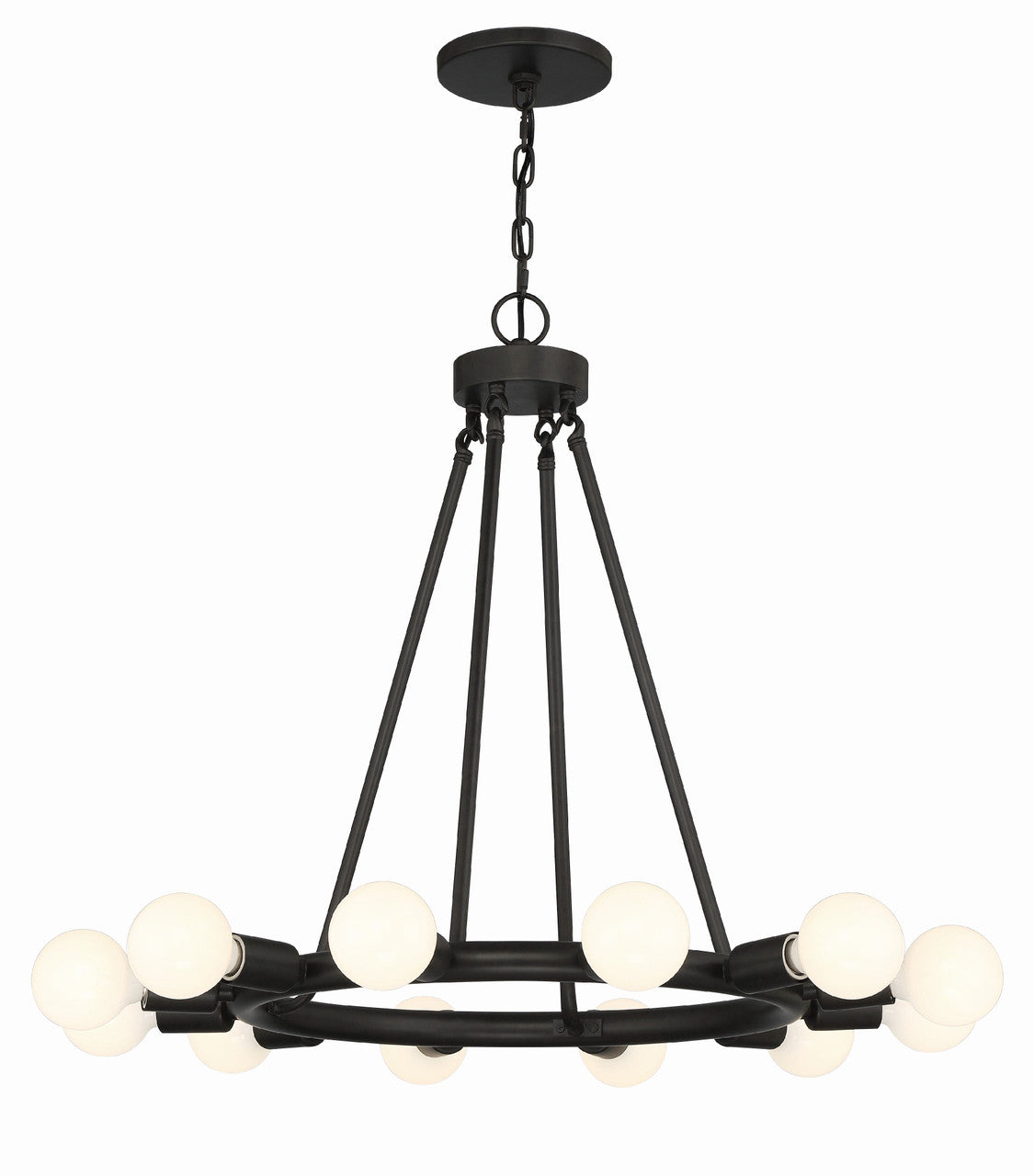 Crystorama Dakota 12 Light Black Chandelier 9045-BK