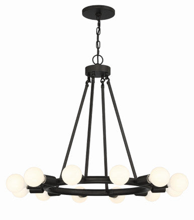 Crystorama Dakota 12 Light Black Chandelier 9045-BK