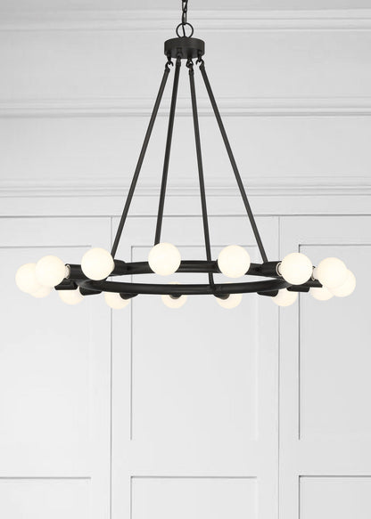 Crystorama Dakota 15 Light Black Chandelier 9046-BK