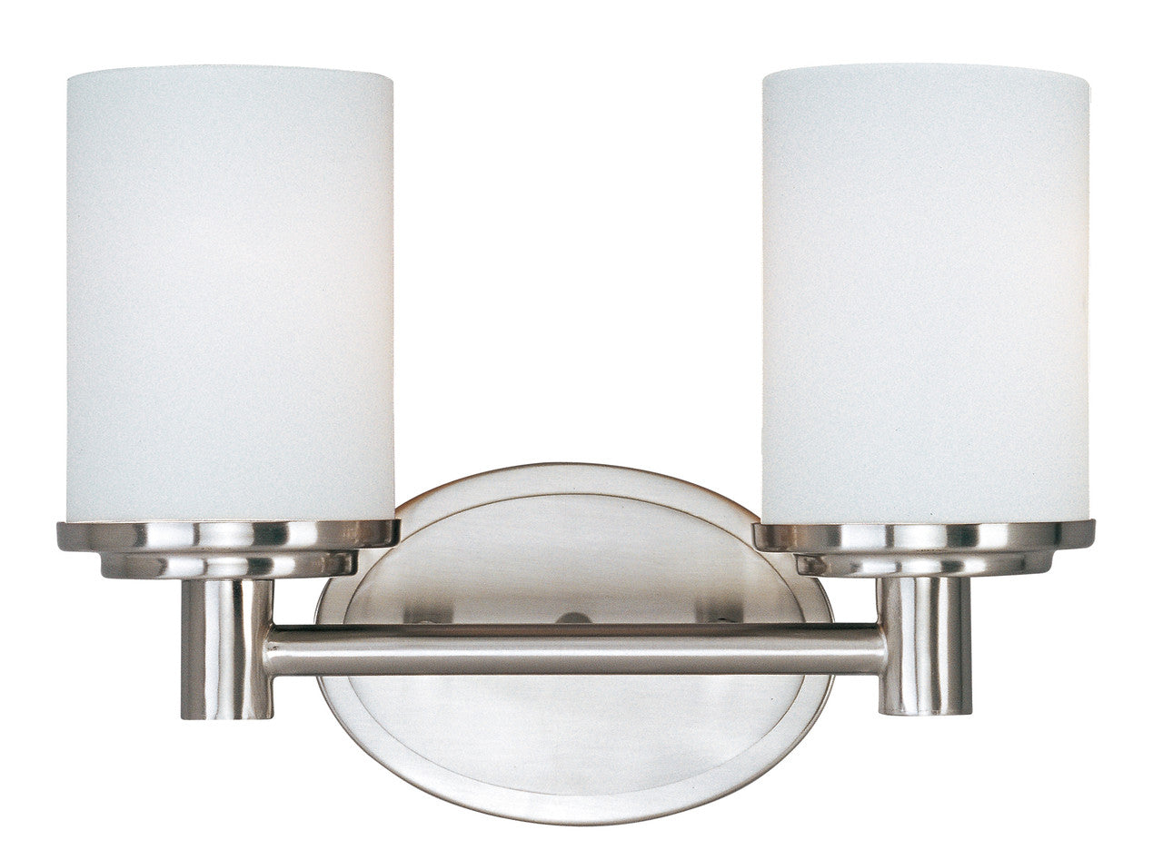 Maxim Cylinder 2-Light Bath Vanity in Satin Nickel 9052SWSN