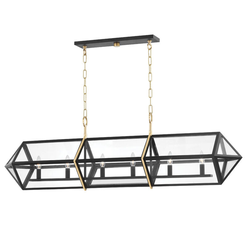 Hudson Valley Lighting Bedford Hills Linear in Aged Brass/black 9055-AGB/BK