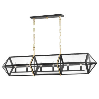 Hudson Valley Lighting Bedford Hills Linear in Aged Brass/black 9055-AGB/BK