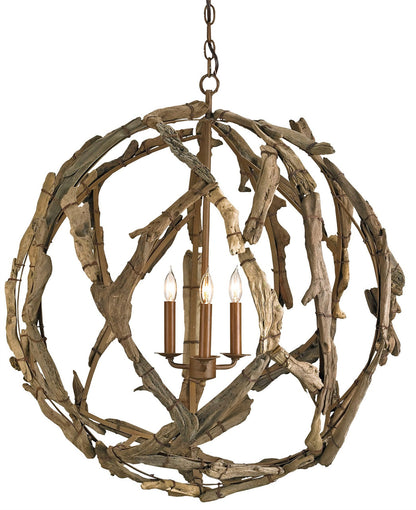 Currey & Co. Driftwood Orb Chandelier 9078