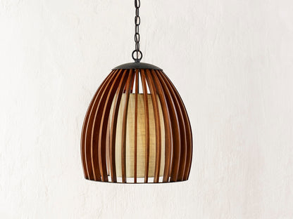 Currey & Co. Carling Wood Pendant 9099