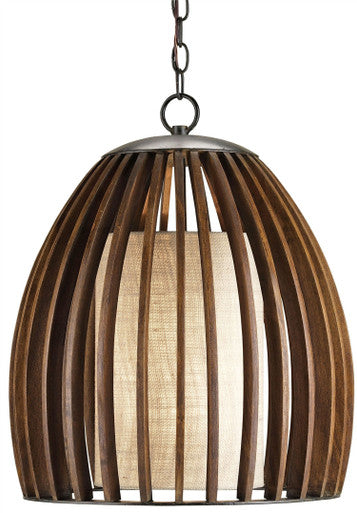 Currey & Co. Carling Wood Pendant 9099