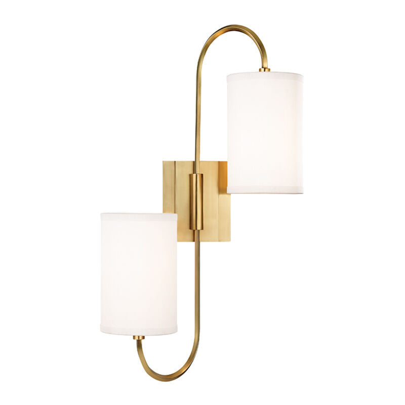 Hudson Valley Lighting Junius Wall Sconce in Aged Brass 9100-AGB