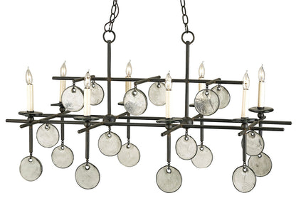 Currey & Co. Sethos Black Rectangular Chandelier 9124