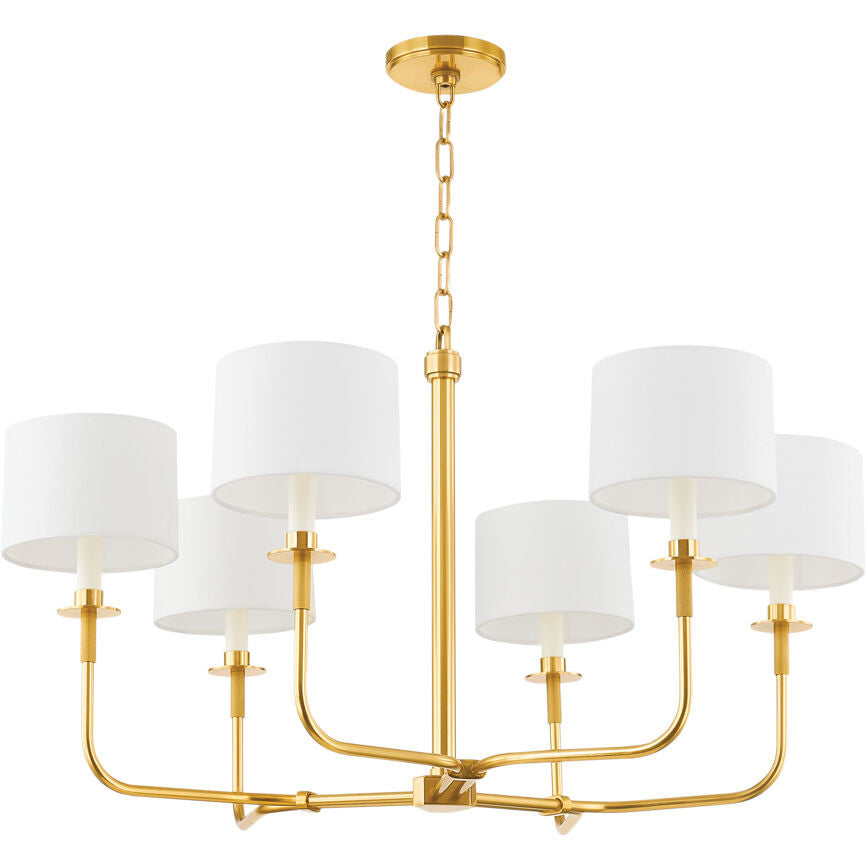 Hudson Valley Lighting Paramus Chandelier in Aged Brass 9136-AGB