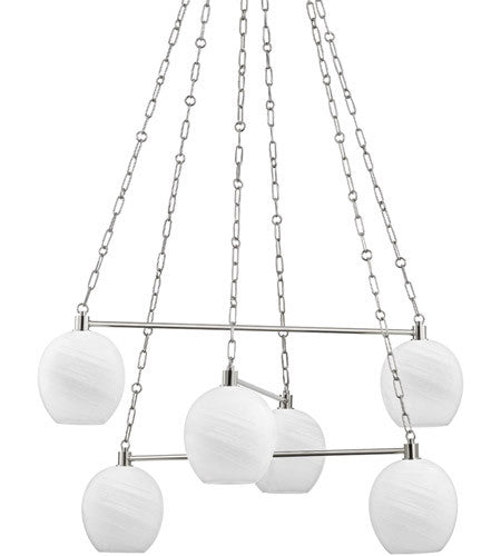 Hudson Valley Lighting Asbury Park 6 Light Chandelier in Polished Nickel 9138-PN