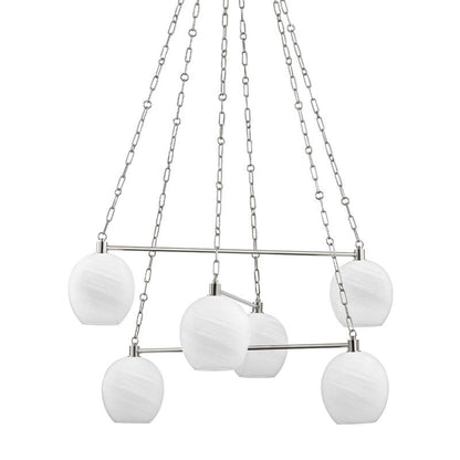 Hudson Valley Lighting Asbury Park Chandelier in Polished Nickel 9138-PN