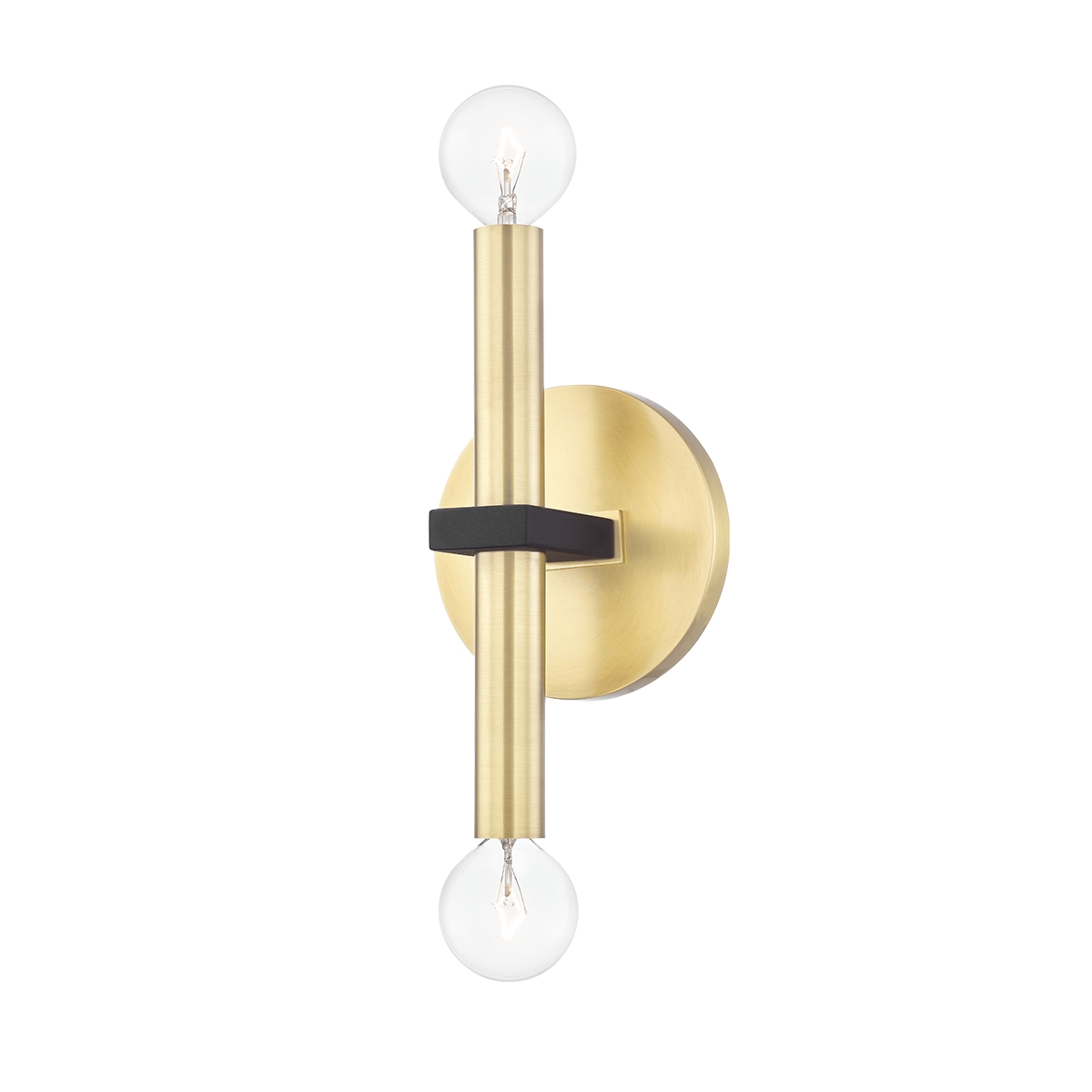 Mitzi 2 Light Wall Sconce in Aged Brass/Black H296102-AGB/BK