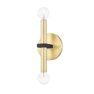 Mitzi 2 Light Wall Sconce in Aged Brass/Black H296102-AGB/BK