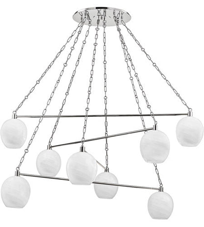 Hudson Valley Lighting Asbury Park 8 Light Chandelier in Polished Nickel 9155-PN