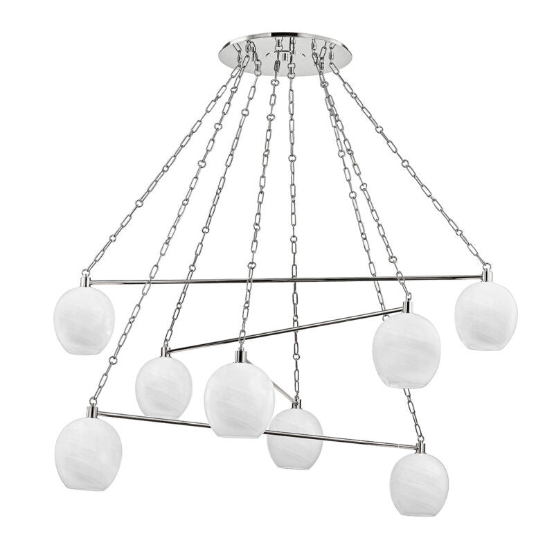 Hudson Valley Lighting Asbury Park Chandelier in Polished Nickel 9155-PN