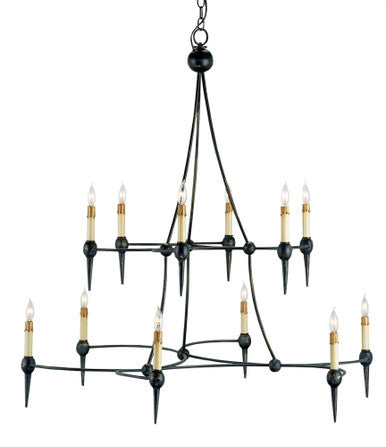 Currey & Co. Danielli Black Chandelier 9157