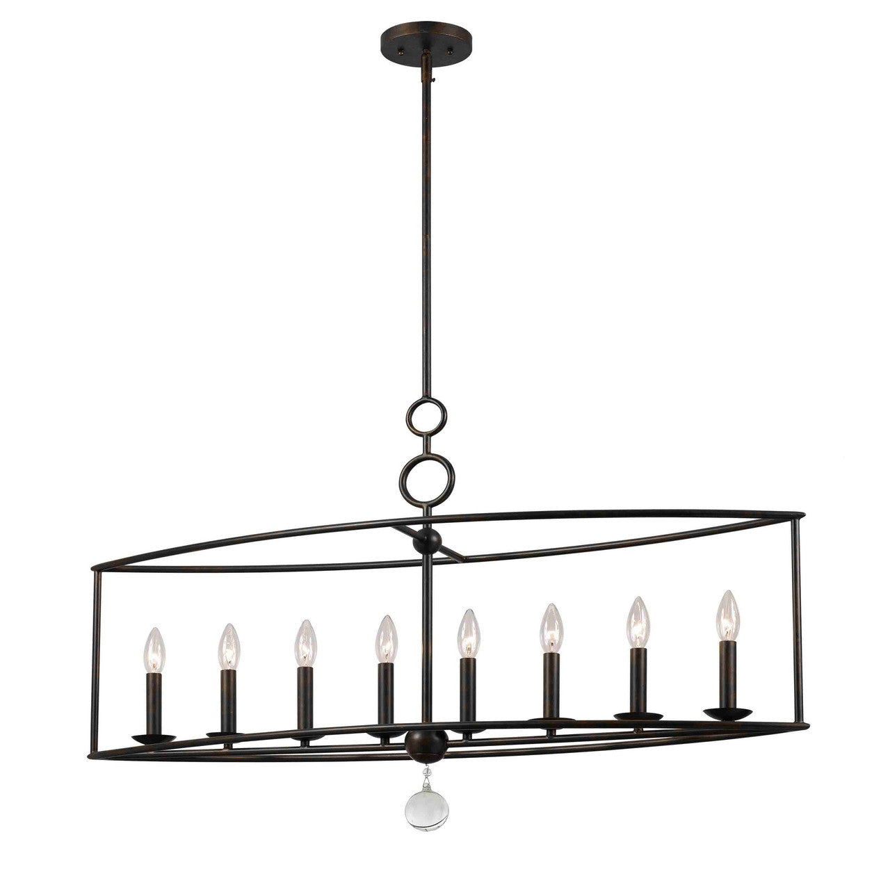 Crystorama Cameron 8 Light English Bronze Linear Chandelier 9168-EB