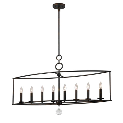 Crystorama Cameron 8 Light English Bronze Linear Chandelier 9168-EB