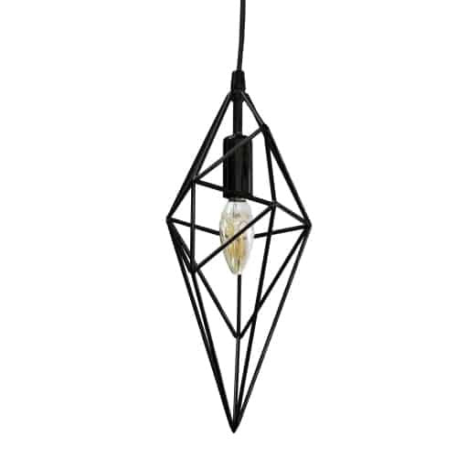 Dainolite 1 Light Incandescent Pendant, Black Finish 918-1P-BK