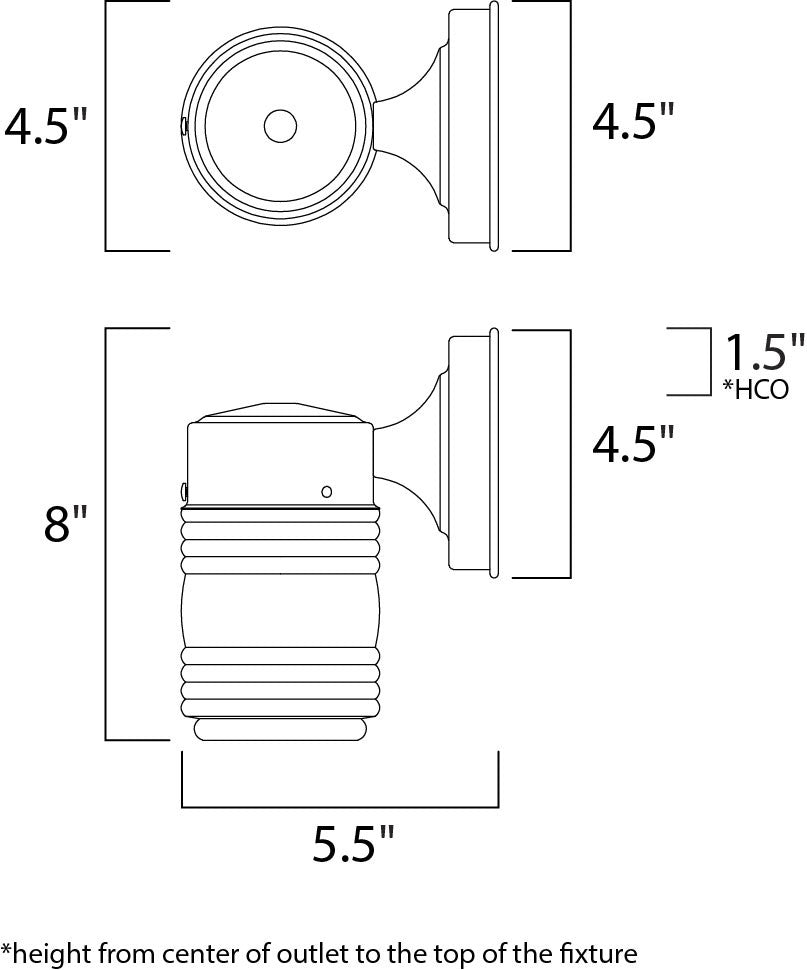 Maxim 1-Light Outdoor Wall Mount in Black 92001CLBK