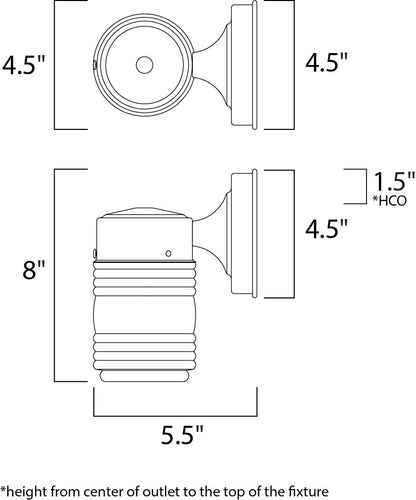 Maxim 1-Light Outdoor Wall Mount in Black 92001CLBK