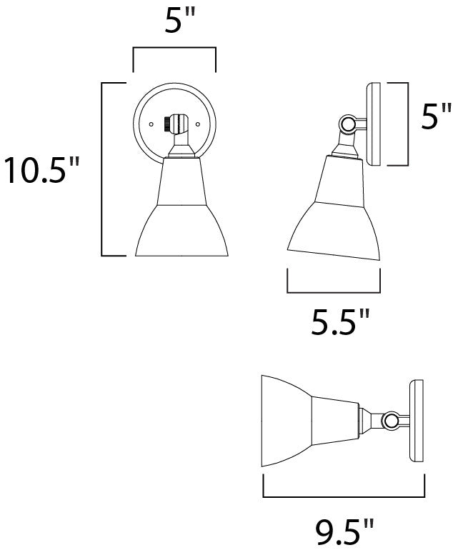 Maxim Spots 1-Light Outdoor Wall Mount in White 92007WT