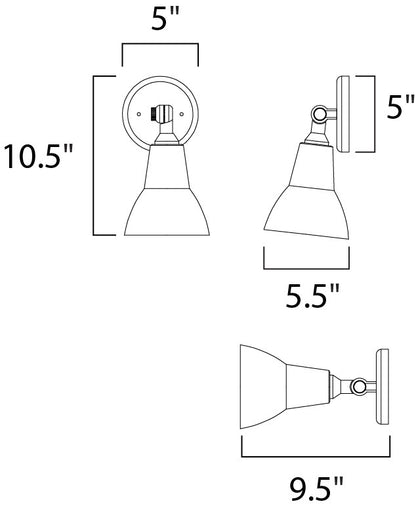 Maxim Spots 1-Light Outdoor Wall Mount in White 92007WT