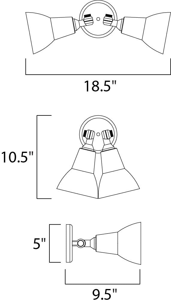 Maxim Spots 2-Light Outdoor Wall Mount in White 92008WT