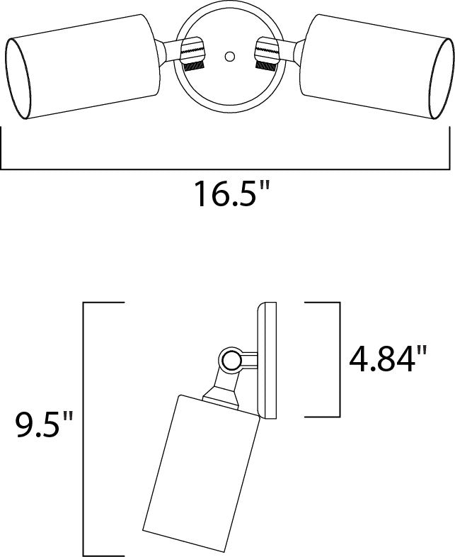 Maxim Spots 2-Light Can Wall/Flush Mount in White 92011WT