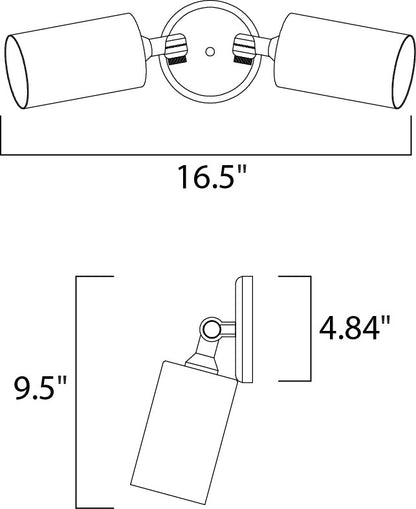 Maxim Spots 2-Light Can Wall/Flush Mount in White 92011WT