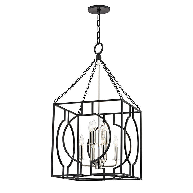 Hudson Valley Lighting Octavio Lantern in Aged Iron/polished Nickel Combo 9218-AIPN