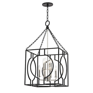 Hudson Valley Lighting Octavio Lantern in Aged Iron/polished Nickel Combo 9218-AIPN