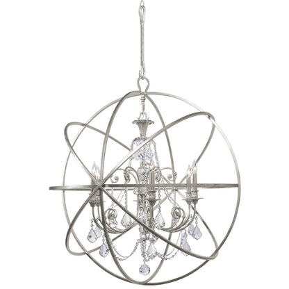 Crystorama Solaris 6 Light Crystal Olde Silver Sphere Chandelier 9219-OS-CL-MWP