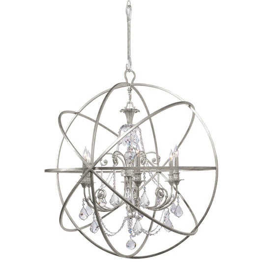 Crystorama Solaris 6 Light Spectra Crystal Olde Silver Sphere Chandelier 9219-OS-CL-SAQ