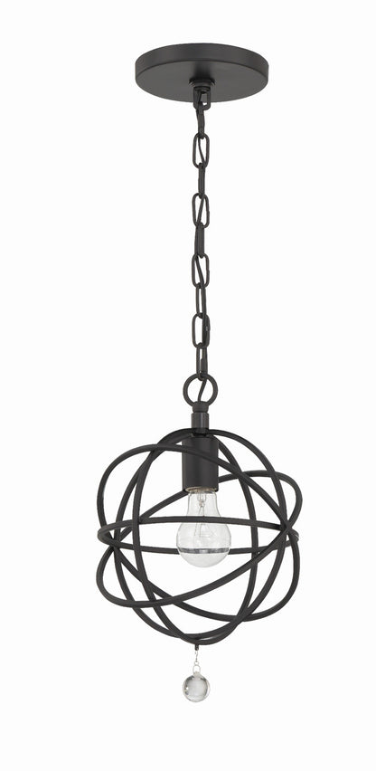 Crystorama Solaris 1 Light Black Pendant 9220-BK