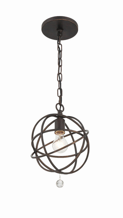 Crystorama Solaris 1 Light English Bronze Pendant 9220-EB