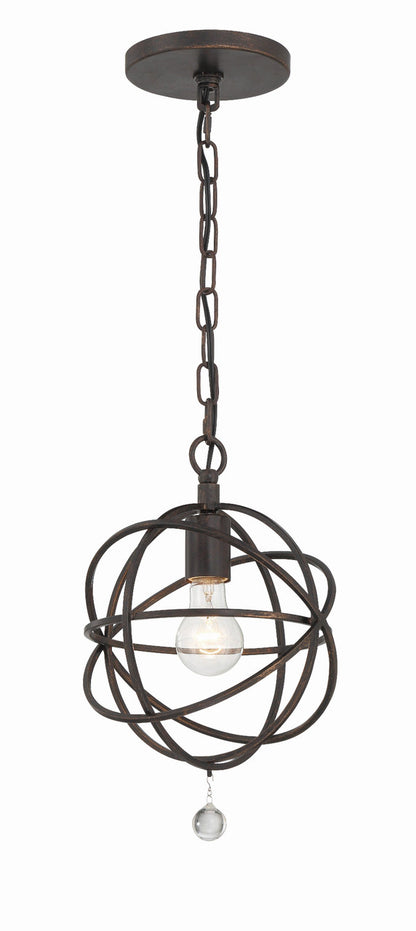 Crystorama Solaris 1 Light English Bronze Pendant 9220-EB