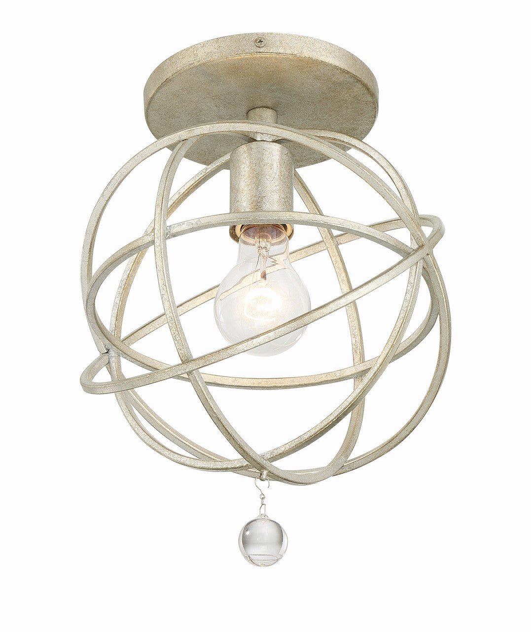 Crystorama Solaris 1 Light Olde Silver Ceiling Mount 9220-OS_CEILING