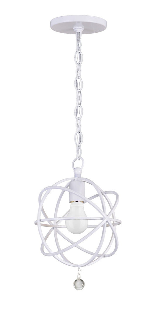 Crystorama Solaris 1 Light Wet White Pendant 9220-WW