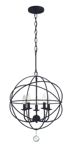 Crystorama Solaris 5 Light Black Mini Chandelier 9224-BK