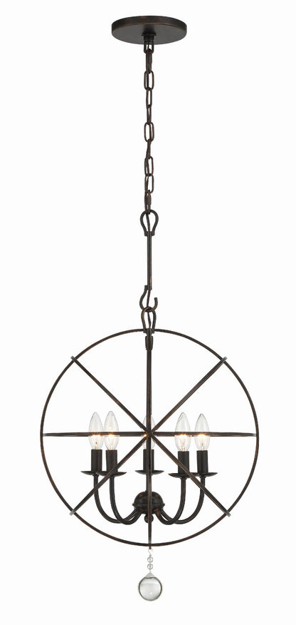 Crystorama Solaris 5 Light English Bronze Mini Chandelier 9224-EB