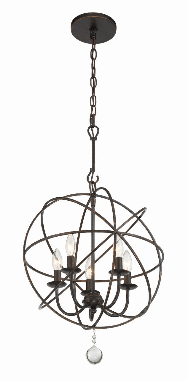 Crystorama Solaris 5 Light English Bronze Mini Chandelier 9224-EB