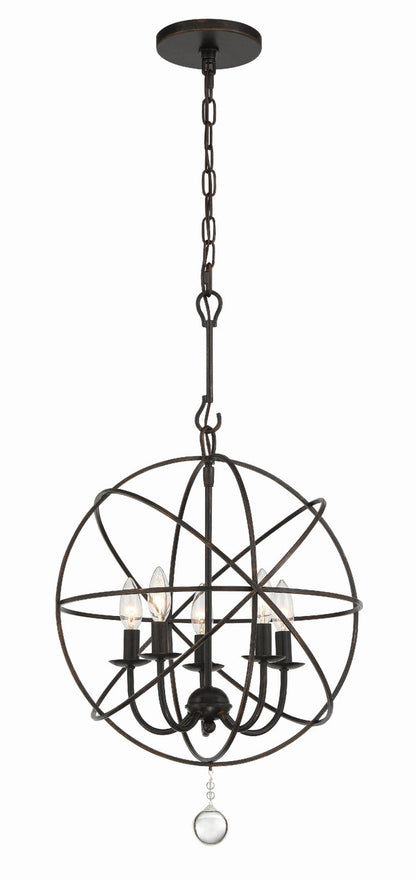 Crystorama Solaris 5 Light English Bronze Mini Chandelier 9224-EB