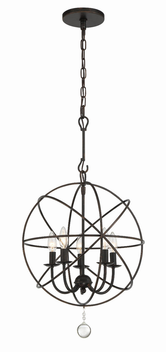 Crystorama Solaris 5 Light English Bronze Mini Chandelier 9224-EB