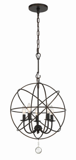 Crystorama Solaris 5 Light English Bronze Mini Chandelier 9224-EB