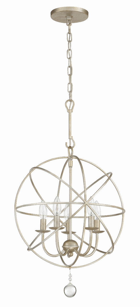 Crystorama Solaris 5 Light Olde Silver Mini Chandelier 9224-OS