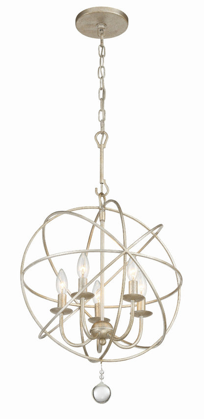 Crystorama Solaris 5 Light Olde Silver Mini Chandelier 9224-OS