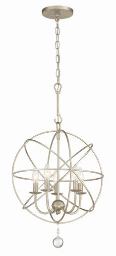 Crystorama Solaris 5 Light Olde Silver Mini Chandelier 9224-OS