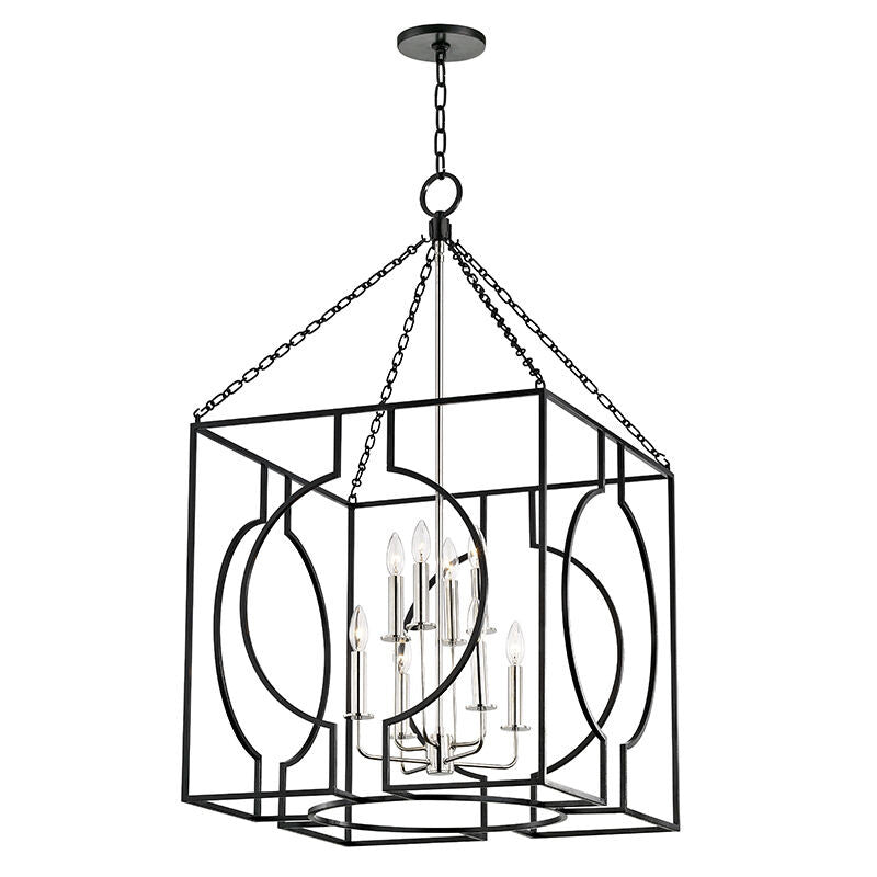 Hudson Valley Lighting Octavio Lantern in Aged Iron/polished Nickel Combo 9224-AIPN