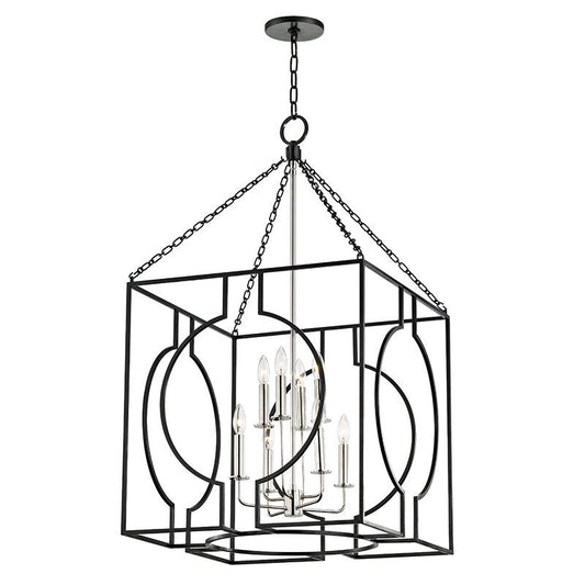 Hudson Valley Lighting Octavio Lantern in Aged Iron/polished Nickel Combo 9224-AIPN