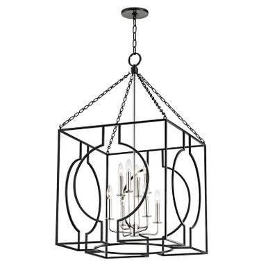 Hudson Valley Lighting Octavio Lantern in Aged Iron/polished Nickel Combo 9224-AIPN